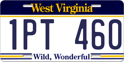 WV license plate 1PT460