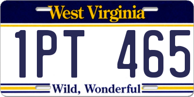 WV license plate 1PT465