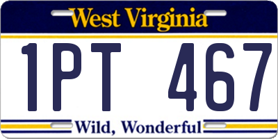 WV license plate 1PT467