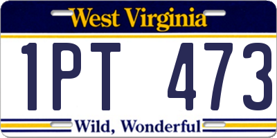 WV license plate 1PT473