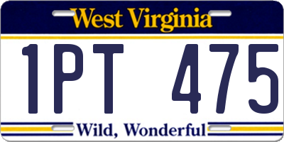 WV license plate 1PT475