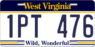 WV license plate 1PT476