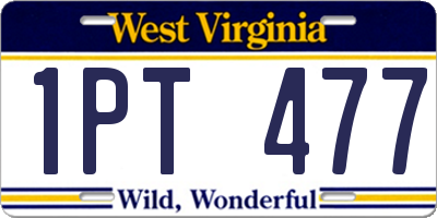 WV license plate 1PT477