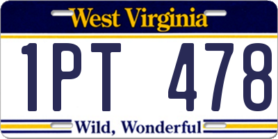 WV license plate 1PT478