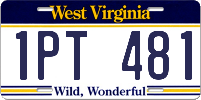 WV license plate 1PT481