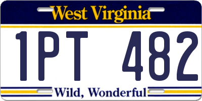 WV license plate 1PT482