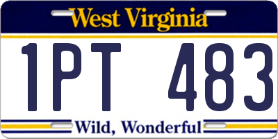 WV license plate 1PT483
