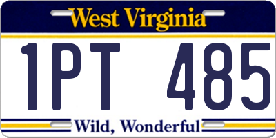 WV license plate 1PT485