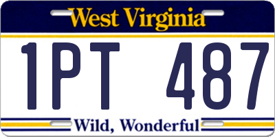 WV license plate 1PT487