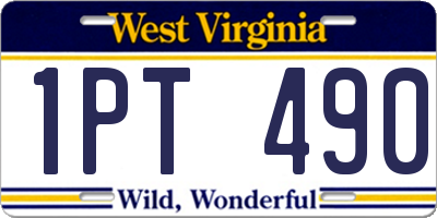 WV license plate 1PT490