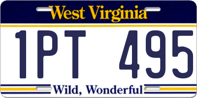 WV license plate 1PT495