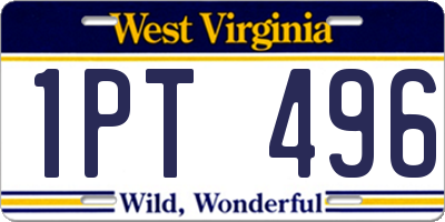 WV license plate 1PT496