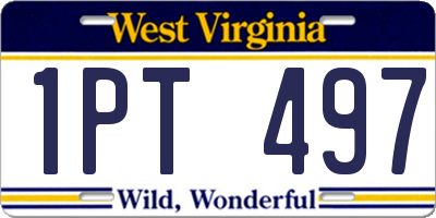 WV license plate 1PT497