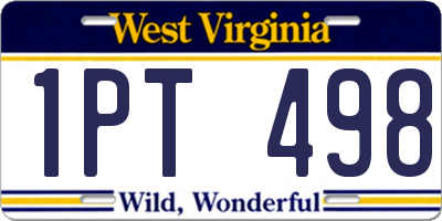 WV license plate 1PT498