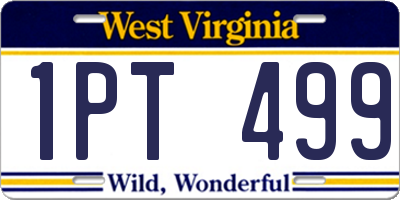 WV license plate 1PT499