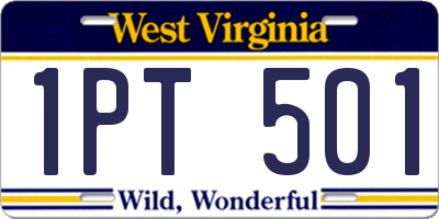 WV license plate 1PT501