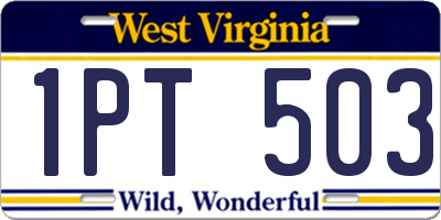 WV license plate 1PT503