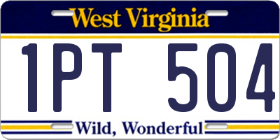 WV license plate 1PT504