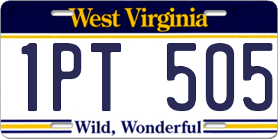 WV license plate 1PT505