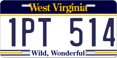 WV license plate 1PT514
