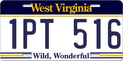 WV license plate 1PT516