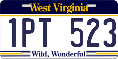 WV license plate 1PT523
