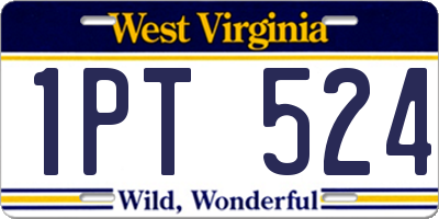 WV license plate 1PT524
