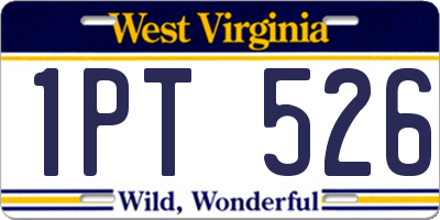 WV license plate 1PT526