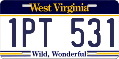 WV license plate 1PT531