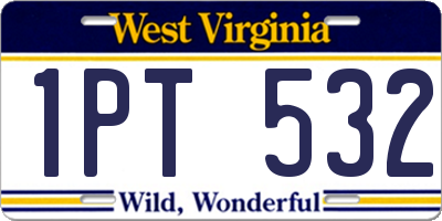 WV license plate 1PT532