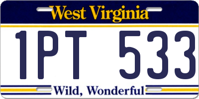 WV license plate 1PT533