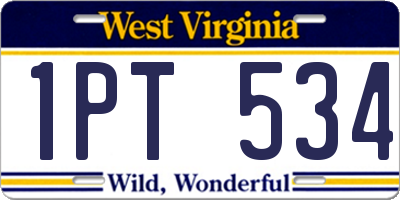 WV license plate 1PT534