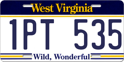 WV license plate 1PT535