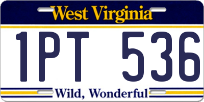 WV license plate 1PT536