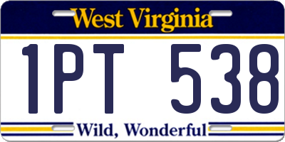 WV license plate 1PT538