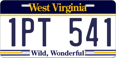 WV license plate 1PT541