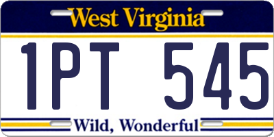WV license plate 1PT545