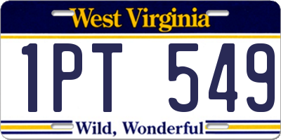 WV license plate 1PT549
