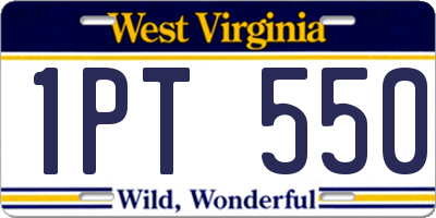WV license plate 1PT550