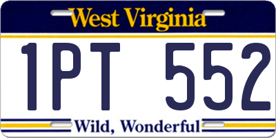 WV license plate 1PT552