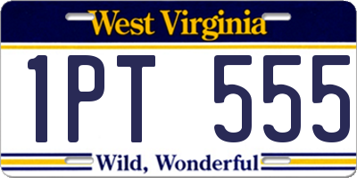 WV license plate 1PT555