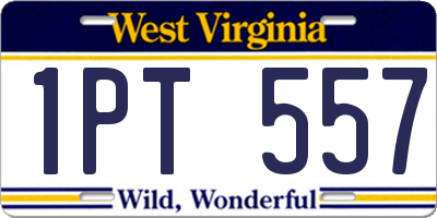 WV license plate 1PT557