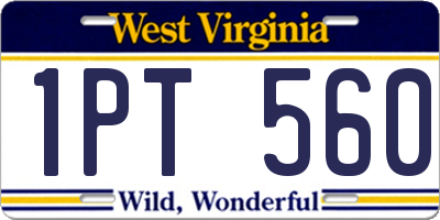 WV license plate 1PT560