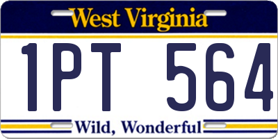 WV license plate 1PT564