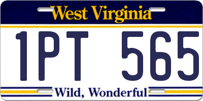 WV license plate 1PT565