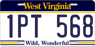 WV license plate 1PT568