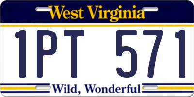 WV license plate 1PT571