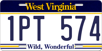 WV license plate 1PT574