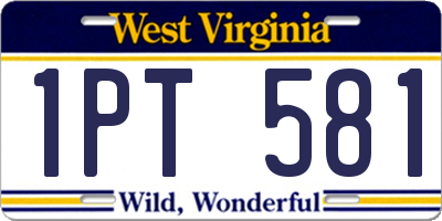 WV license plate 1PT581