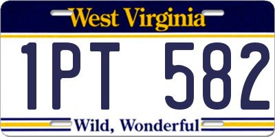 WV license plate 1PT582